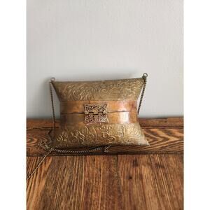 Pillow Purse 1920's 1930's Cooper/Brass Art Deco small Handbag